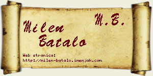 Milen Batalo vizit kartica